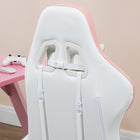 Vinsetto - Chaise de gaming avec repose-pieds et roulettes pivotantes - blanc-Revêtement en similicuir blanc, avec une bordure colorée