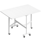 HOMCOM - Table à manger pliante à abattant sur roulettes verrouillables 47,2 po pour 2-4 personnes - blanc-Le design à abattant peut accueillir jusqu'à six personnes. Idéal lorsque vous avez besoin de plus d'espace pour dîner, surtout lorsque l'espace est limité au quotidien 