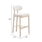 Zuo - Aurea Tabouret de bar - Gris pâle - Ensemble de 2-6