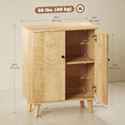HOMCOM - Armoire de rangement vintage 23,6 po L avec étagère - portes à chevrons - bois naturel-Surface recouverte de mélamine, lisse et facile à nettoyer 