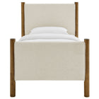 Modway - Maven Taille jumelle Tissu tapis Lit de plateforme, Noyer d’ivoire-Support en lattes de bois