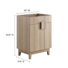Modway - Miles 24" Armoire de toilette de salle de bain (lavabo non inclus) - Chêne-Portes articulées