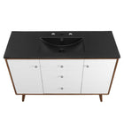 Modway - Transmit Évier simple 48" Vanette de salle de bain - Noir noyer-8
