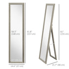 HOMCOM - Miroir pleine longueur - 14,6 po l x 61,8 po H - gris-Miroir épais pour une finition éclatante et élégante 