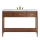 Modway - Zaire 48" Vanité de salle de bain à un seul lavabo - Blanc noyer-Assemblée requise