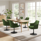 Modway - Lippa Salle à manger pivotante Performance Velvet Fauteuil - Vert mousse noire-Légèrement penché en arrière