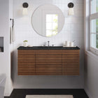 Modway - Render Fixation murale de 48" Vanette de salle de bain - Noir noyer-MDF et panneau de particules