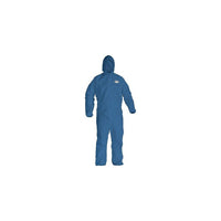 Kimberly-Clark – Combinaison A20, bleu, avec capuchon à fermeture éclair et à élastique, 4T grand, 12/paquet (58517)-Matériau : Tissu non tissé