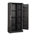 Sauder - Meuble de rangement HomePlus - Chêne corbeau-Polyvalence: La porte de rangement pivotante peut être montée à gauche ou à droite