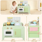 Qaba - Cuisine pour enfants avec 15 accessoires - vert-Design réaliste avec évier, aidant à enseigner des compétences essentielles de la vie par le jeu 