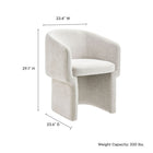 Modway - Verity Barrel Back Chenille Fauteuil à manger - Ivoire-Rembourrage en mousse dense