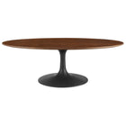 Modway - Lippa Ovale de 48 po Bois Table basse - Noyer noir-Table basse moderne