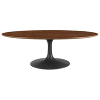 Modway - Lippa Ovale de 48 po Bois Table basse - Noyer noir-Table basse moderne