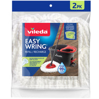 Vileda - Recharge EasyWring - Blanc - Paquet de 2 - Rouge-Recharge en microfibre conçue pour le nettoyage en profondeur éliminant 99% des bactéries avec de l'eau seulement