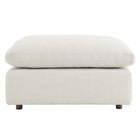 Modway - Commix Boucle rempli de duvet et trop rempli Tissu Ottoman - Ivoire-Assemblée requise