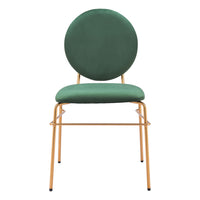 Zuo - Odessa Chaise de salle à manger - Vert/Or - Ensemble de 2-Revêtement doux et lisse