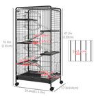 PawHut - Cage à 6 niveaux pour lapin, cochon d’Inde, furet, rat, hamster - 24 po L x 17 po l x 52 po H-Plusieurs portes pour un accès facile à l'intérieur de l'enclos pour petits animaux 