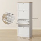 HOMCOM - Armoire à chaussures avec 4 tiroirs rabattables et étagères réglables - blanc-Le style moderne s'harmonise avec tout type de décoration 