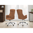 Monarch Specialties - 7378 Chaise de Bureau Ergonomique Aspect Cuir - Brun-9