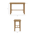 Modway - Alvia Rectangulaire 60" Bois Bar Table - Chêne vieilli-Plateau de table en grain de bois avec coins arrondis