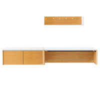 Modway - Kinetic Support mural de 49" Bureau avec armoire et tablette - White Natural-Bureau, armoire et tablette murales