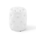 Modway - Amour Ronde à boutons touffés Imitation cuir Ottoman - Blanc-Capacité de poids de l’ottoman : 500 lbs