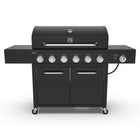 Kenmore - Barbecue au gaz XL à 6 brûleurs avec brûleur latéral - Noir-Surface de cuisson totale : 848 pouces carrés