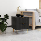 HOMCOM - Table de chevet, style moderne avec tiroir et étagère - noir-Montage requis 