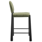 Modway - Hayley Tissu rembourré Tabouret de comptoir - Feuille Noire-Pieds métalliques effilés avec repose-pieds