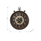 Monarch Specialties - Horloge - 24 po Rond - Mécanisme D'Engrenage - Horloge Murale - Brun - Traditionnel-Cette horloge analogique de style ancien est dotée d'un mouvement à quartz silencieux et sans tic-tac pour une mesure précise de l'heure, et d'engrenages métalliques fonctionnels qui en font un objet de conversation