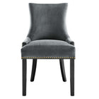 Modway - Marquis Performance Velvet Chaises de salle à manger Ensemble de 2 - Gris-8