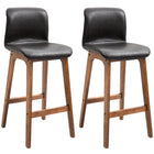 HOMCOM - Tabourets de bar hauteur comptoir avec cuir PU - brun foncé - paquet de 2-Lot de 2 tabourets de bar hauts au style élégant et exécutif 
