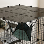 PawHut - Cage pour chat d’intérieur 4 niveaux DIY pour 1 à 3 chats avec portes et hamac-Cinq portes facilitent l’interaction, l’alimentation et le nettoyage 