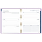 Mead - Agenda hebdomadaire/mensuel 2027 - 11 1/4 po H x 9 po l - rosettes violettes - grand - bilingue-Format des pages : 11 po H x 8 1/2 po l