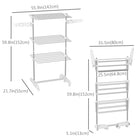 HOMCOM - Séchoir à linge pliable à 3 niveaux pour intérieur - blanc-Structure en acier inoxydable offrant un excellent soutien 