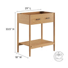 Modway - Zaire 30" Armoire de toilette de salle de bain (lavabo non inclus) - Naturel-Tiroir compact