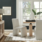 Modway - Emory Velours Performance Rembourré Fauteuil d’appoint de salle à manger - Alabaste-Cadre en bois solide