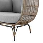 Manhattan Comfort - Fauteuil œuf autoportant moderne Spezia 33,46" pour patio, beige et gris-Assemblage à domicile requis Tout le matériel inclus