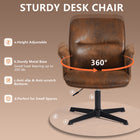 Chaise de Bureau Relax à Hauteur Réglable Homy Casa – Suédine Marron-e tissu bouclé respirant vous garde au frais et à l'aise tout au long de la journée