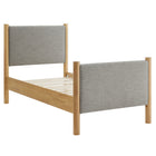 Modway - Maven Taille jumelle Tissu tapis Lit de plateforme, Chêne de blé-Cadre de lit en bois