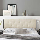 Modway - Collins Touffe Tissu et bois Tête de lit King, Noir beige-Hévéa et MDF