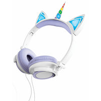 Casque filaire licorne Art + Sound avec lumières LED - Violet-Prise audio 3,5 mm (0,13 pouces)