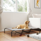 PawHut - Lit pour chien surélevé d’extérieur - 59,8 po L x 37 po l x 9,1 po H - beige-Le tissu Teslin 600gsm respirant et résistant à la mastication assure un confort et une durabilité durables 