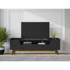 Manhattan Comfort - Meuble TV Marcus 70,86 po style Mid-Century Modern - Noir Mat-Recommandé pour un téléviseur de 70 pouces