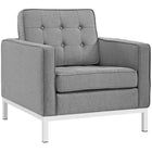 Modway - Loft Tissu rembourré Fauteuil - Gris clair-Rembourrage fin en polyester