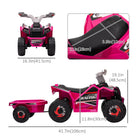 Aosom - VTT enfant à batterie 6 V avec remorque arrière - Rose-Vitesse sécuritaire à 1,6 mph (2,5 km/h). Profitez de 50 minutes de conduite après une charge complète  