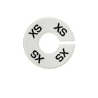 Eddie's - Les séparateurs de tailles - XS - Blanc/Noir - paquet de 100-Plastique blanc avec du texte en noir