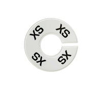 Eddie's - Les séparateurs de tailles - XS - Blanc/Noir - paquet de 100-Plastique blanc avec du texte en noir