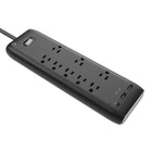 BlueDiamond - Parasurtenseur à 8 prises avec USB-C/USB-A - Cordon de 8' - Noir-Ports USB supplémentaires : Chargez plusieurs appareils avec deux ports USB supplémentaires (15 W combinés)