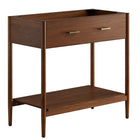 Modway - Zaire 36" Armoire de toilette de salle de bain (lavabo non inclus) - Noyer-MDF et caoutchouc